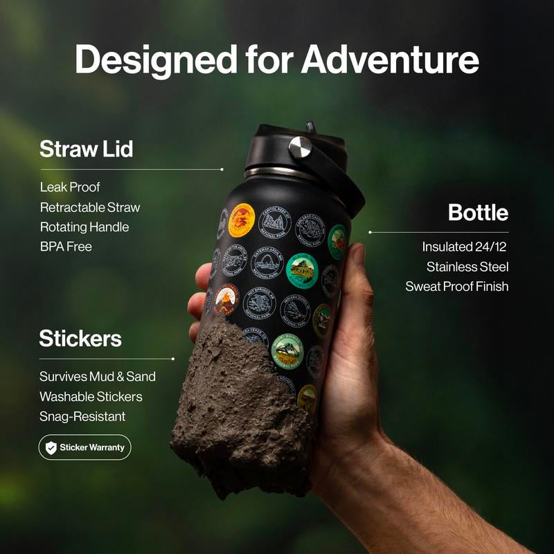 National Park Insulated Bottle Flask Tumbler with Stickers Kit