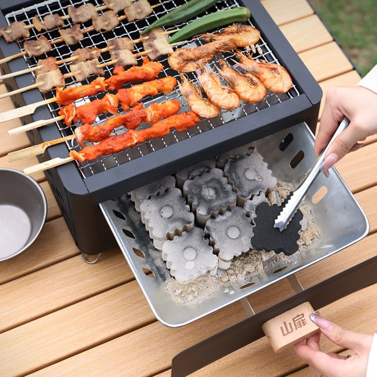 Outdoor barbecue grill stove tea making stove set barbecue stove home camping full set