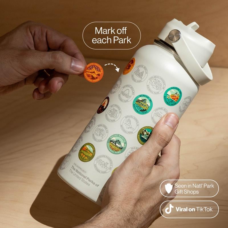 National Park Insulated Bottle Flask Tumbler with Stickers Kit