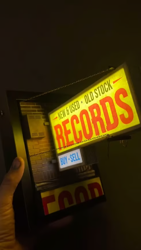 💽Record Store Retro Wall Light - Record Collector Gift✨3 Years Warranty
