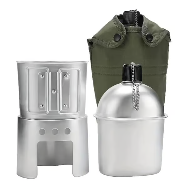 đ„Last Day 70% OFFđ„Military Canteen Set of 4, Canteen Cup Stove Pouch Kit