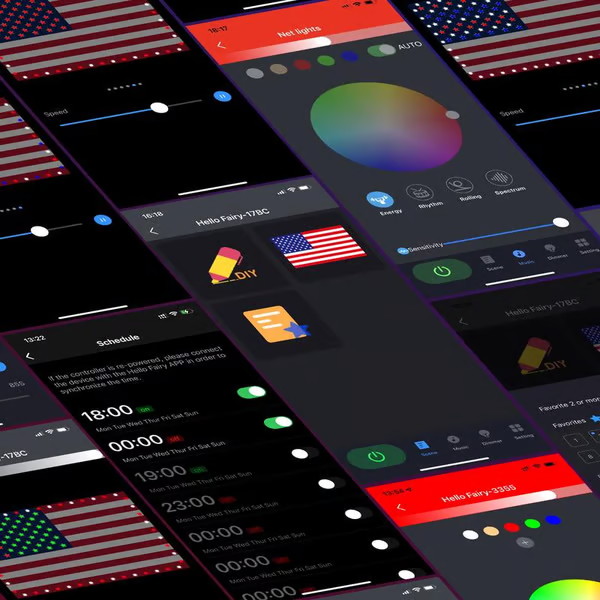 🔥3x5 FT American Flag Lights with App & Remote Control