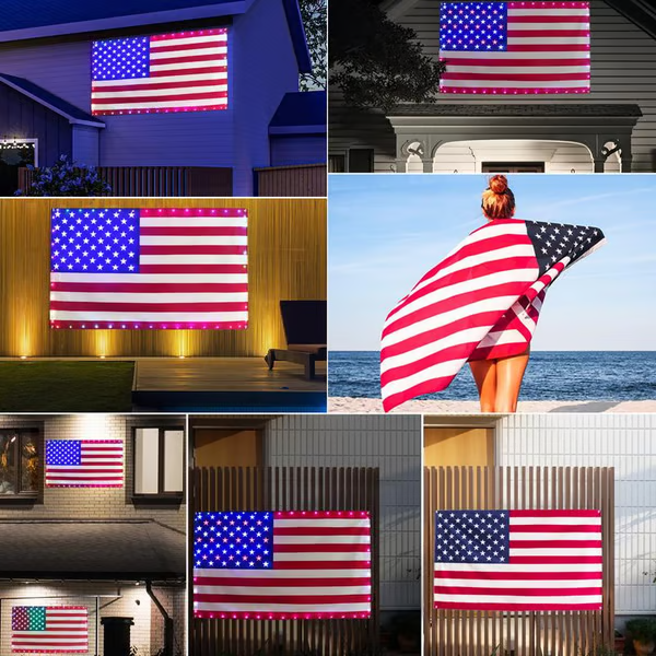 🔥3x5 FT American Flag Lights with App & Remote Control