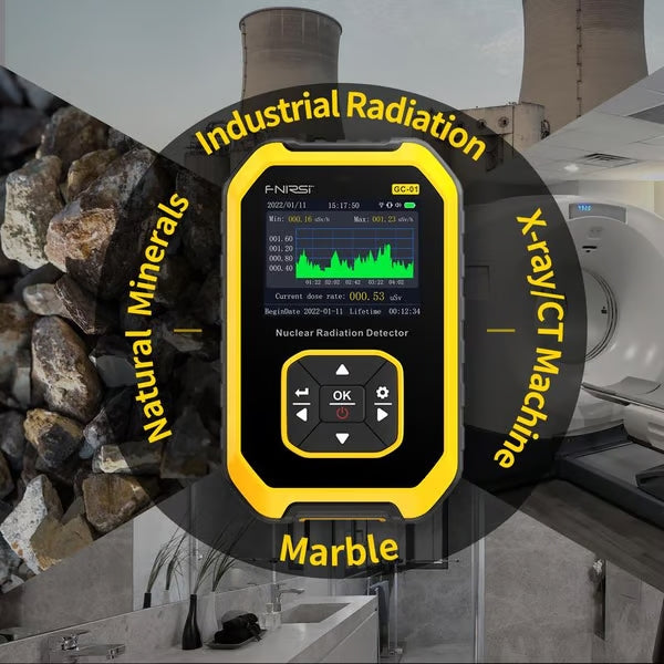 GC-01 Geiger Counter Nuclear Radiation Detector Personal Dosimeter X-ray γ-ray β-ray Radioactivity Tester Marble Detector Industrial