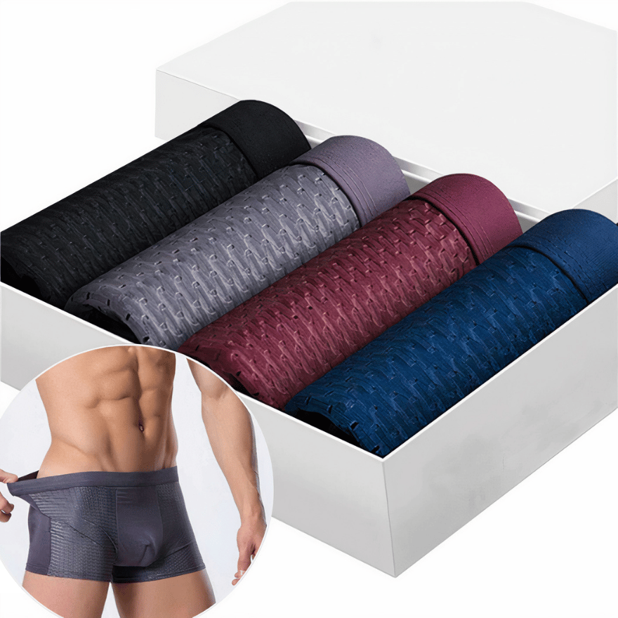 🔥(Set of 4pcs) 2025 NEW Men's Energy Boost & Antibacterial Elastic Underwear Set