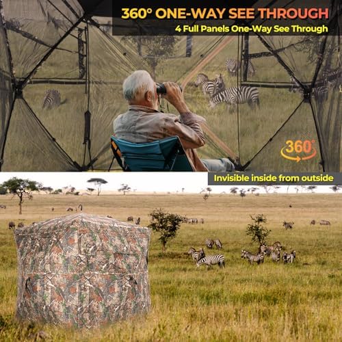 Hunting Blind 360° Degree See Through Ground Blind for Deer Hunting