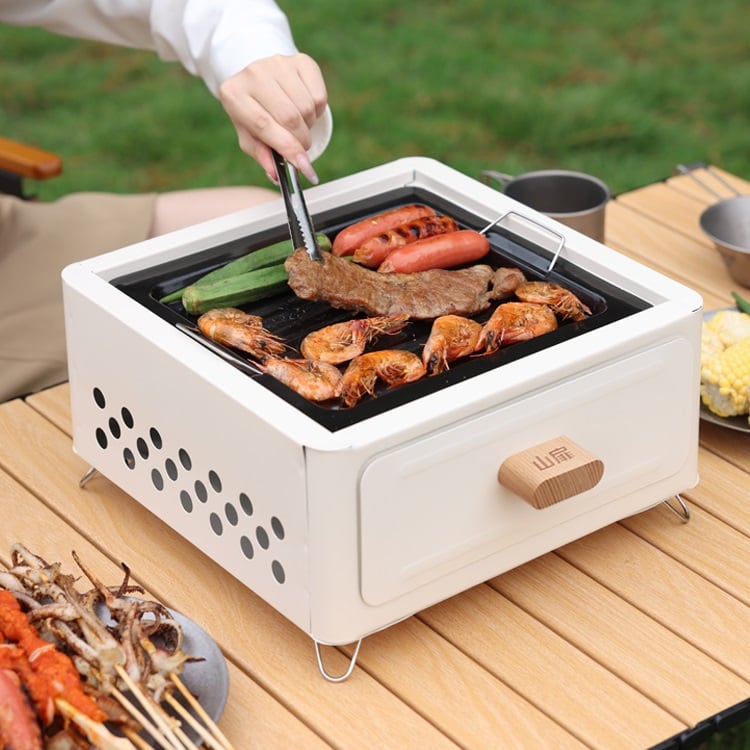 Outdoor barbecue grill stove tea making stove set barbecue stove home camping full set