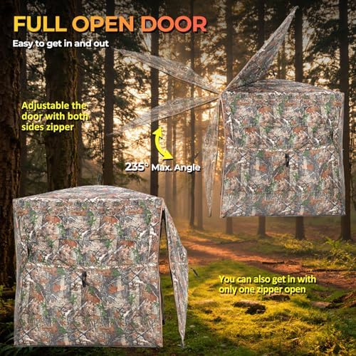 Hunting Blind 360° Degree See Through Ground Blind for Deer Hunting