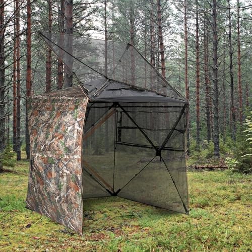 Hunting Blind 360° Degree See Through Ground Blind for Deer Hunting