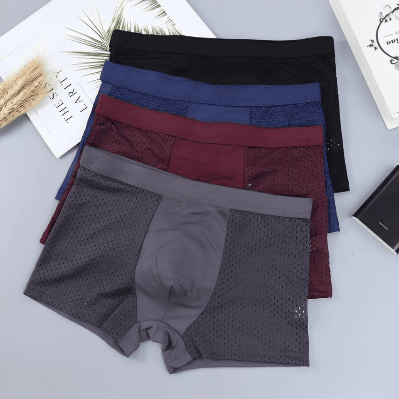 🔥(Set of 4pcs) 2025 NEW Men's Energy Boost & Antibacterial Elastic Underwear Set