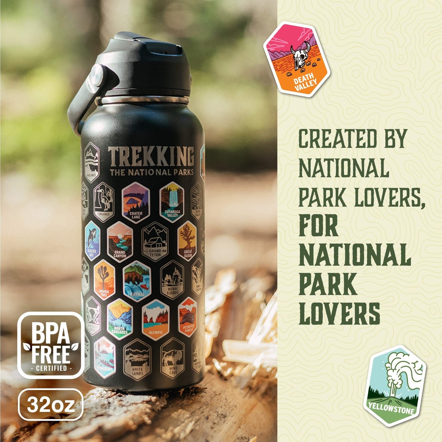 National Park Insulated Bottle Flask Tumbler with Stickers Kit