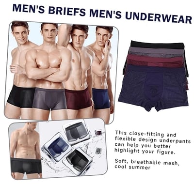 🔥(Set of 4pcs) 2025 NEW Men's Energy Boost & Antibacterial Elastic Underwear Set