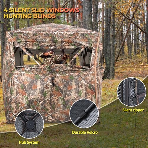 Hunting Blind 360° Degree See Through Ground Blind for Deer Hunting