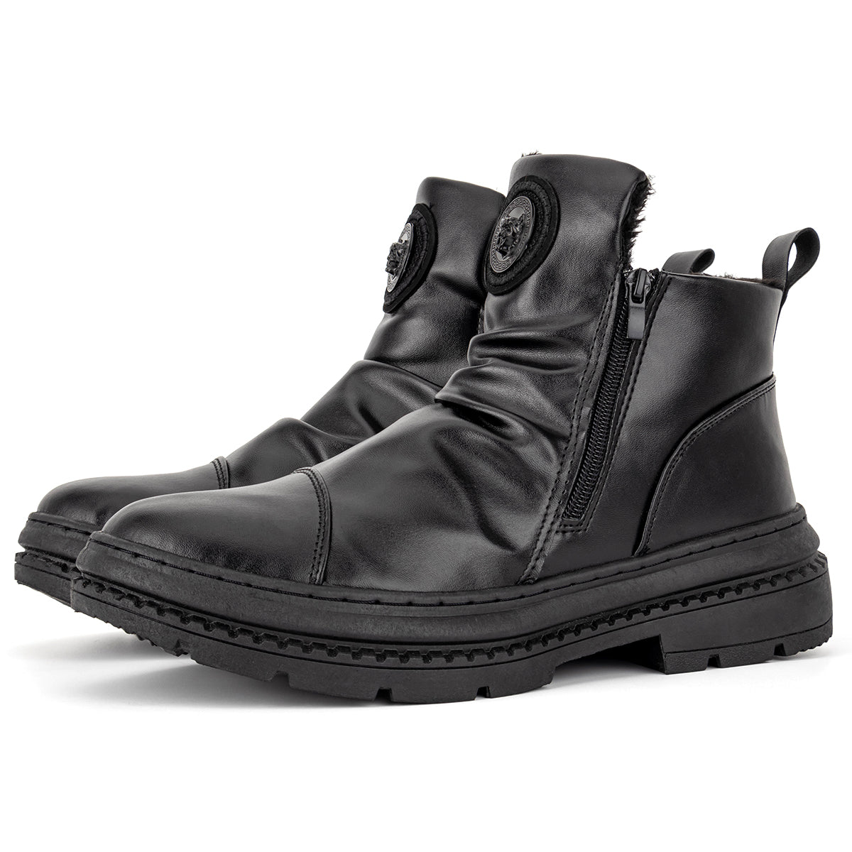 (⏰Last Day 70% OFF🔥)Men's Comfortable Leather Motorcycle Boots Work Boots Waterproof Anti-Slip Anti-Sprain(💯Specialized Boots For Tournaments)