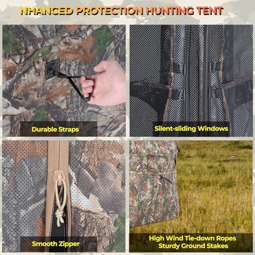 Hunting Blind 360° Degree See Through Ground Blind for Deer Hunting