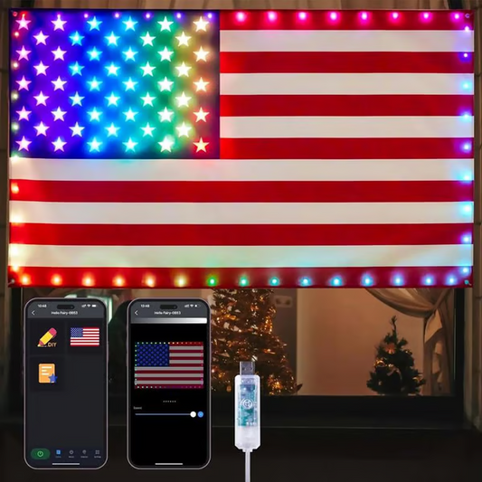 🔥3x5 FT American Flag Lights with App & Remote Control