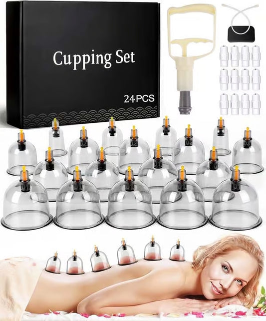 Cupping Set, 12 Cups Cupping Kit for Massage Therapy, Chinese Cupping Therapy Set with Magnetics, Professional Vacuum Cupping Set for Cellulite Reduction Muscle Pain Relief with Manual Pump