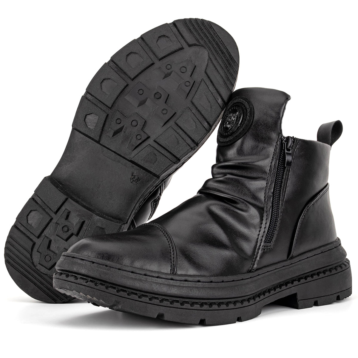 (⏰Last Day 70% OFF🔥)Men's Comfortable Leather Motorcycle Boots Work Boots Waterproof Anti-Slip Anti-Sprain(💯Specialized Boots For Tournaments)