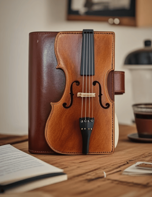 🔥HOT SALE - Vintage Violin Leather Notebook – Retro Journal with Musical Design