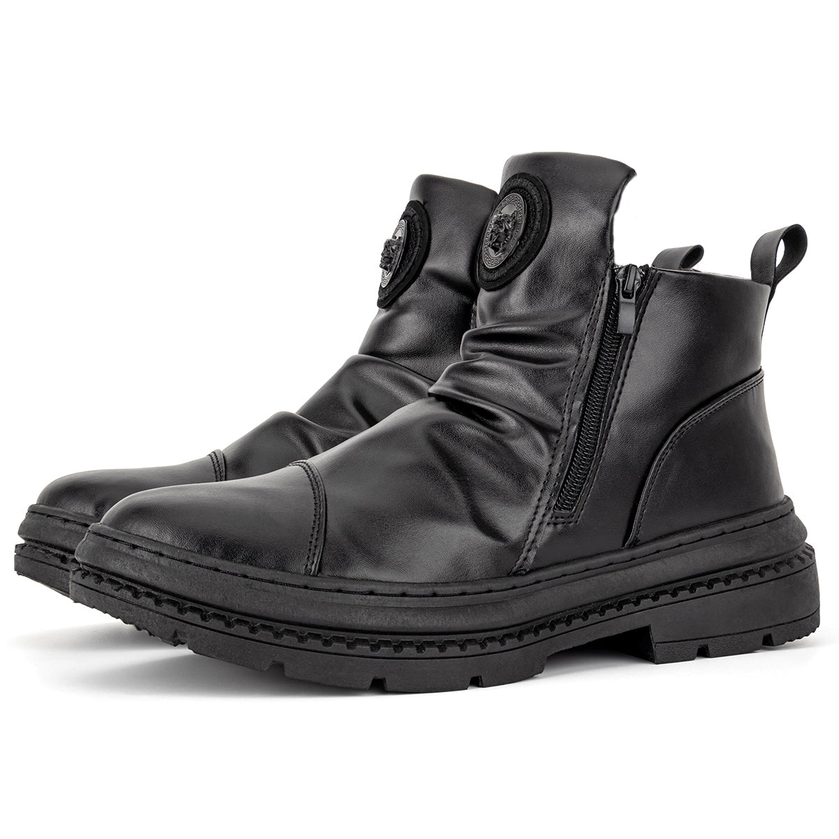 (⏰Last Day 70% OFF🔥)Men's Comfortable Leather Motorcycle Boots Work Boots Waterproof Anti-Slip Anti-Sprain(💯Specialized Boots For Tournaments)