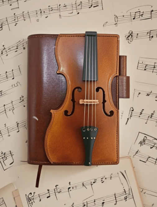 🔥HOT SALE - Vintage Violin Leather Notebook – Retro Journal with Musical Design