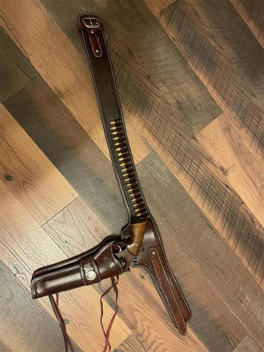 🔥Western Leather Cartridge Belt With Ammo Loops
