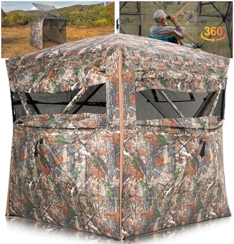 Hunting Blind 360° Degree See Through Ground Blind for Deer Hunting
