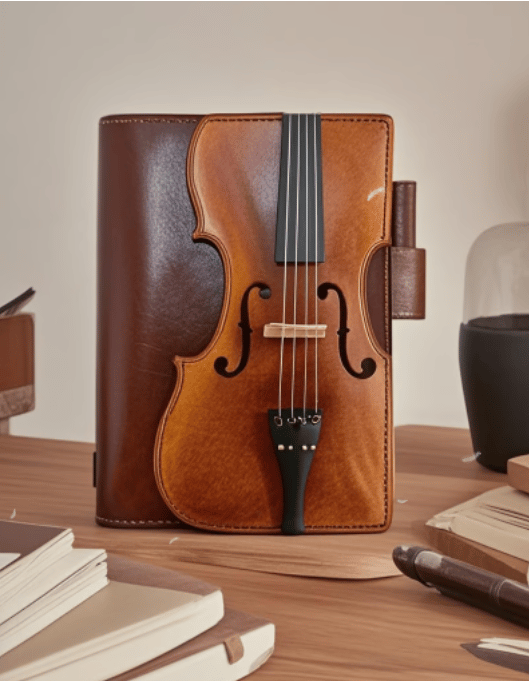 🔥HOT SALE - Vintage Violin Leather Notebook – Retro Journal with Musical Design