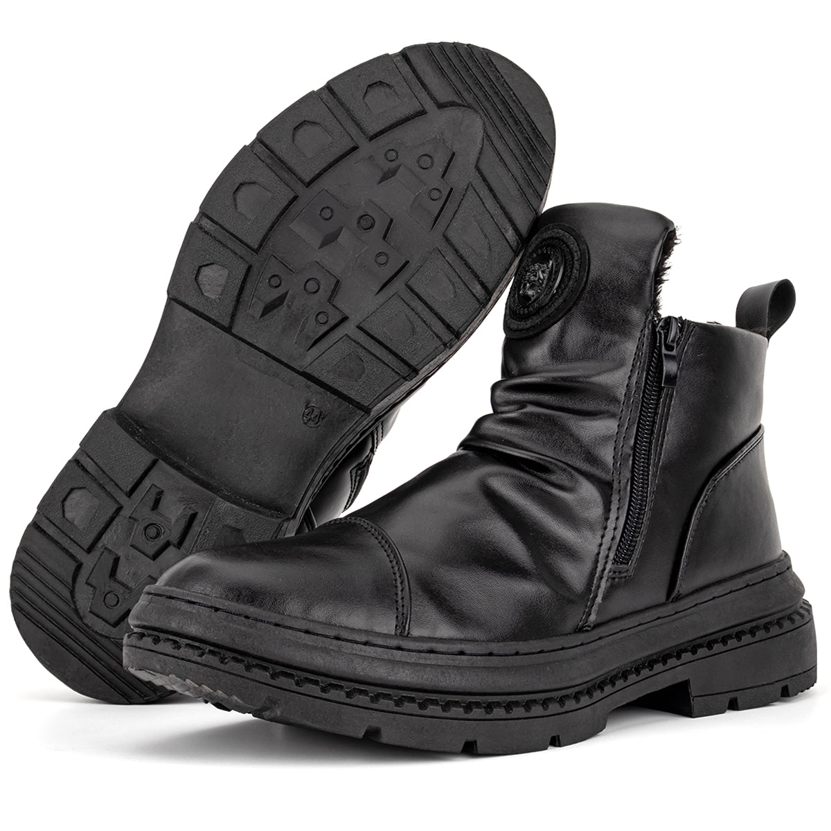 (⏰Last Day 70% OFF🔥)Men's Comfortable Leather Motorcycle Boots Work Boots Waterproof Anti-Slip Anti-Sprain(💯Specialized Boots For Tournaments)