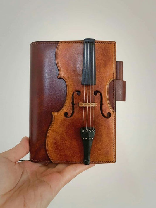 🔥HOT SALE - Vintage Violin Leather Notebook – Retro Journal with Musical Design