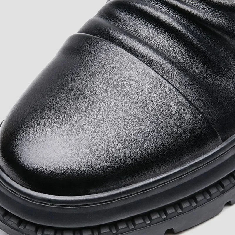 (⏰Last Day 70% OFF🔥)Men's Comfortable Leather Motorcycle Boots Work Boots Waterproof Anti-Slip Anti-Sprain(💯Specialized Boots For Tournaments)