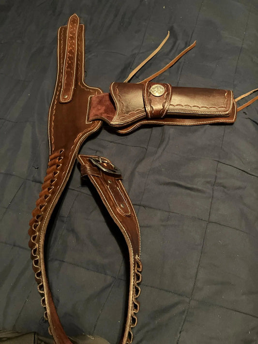 🔥Western Leather Cartridge Belt With Ammo Loops