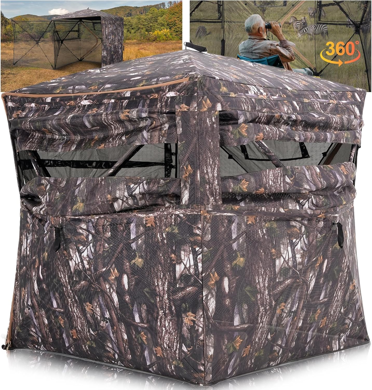 Hunting Blind 360° Degree See Through Ground Blind for Deer Hunting